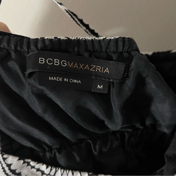 BCBGMAXAZRIA Black Midi Paisley Print Boho Dress - Picture 5 of 10